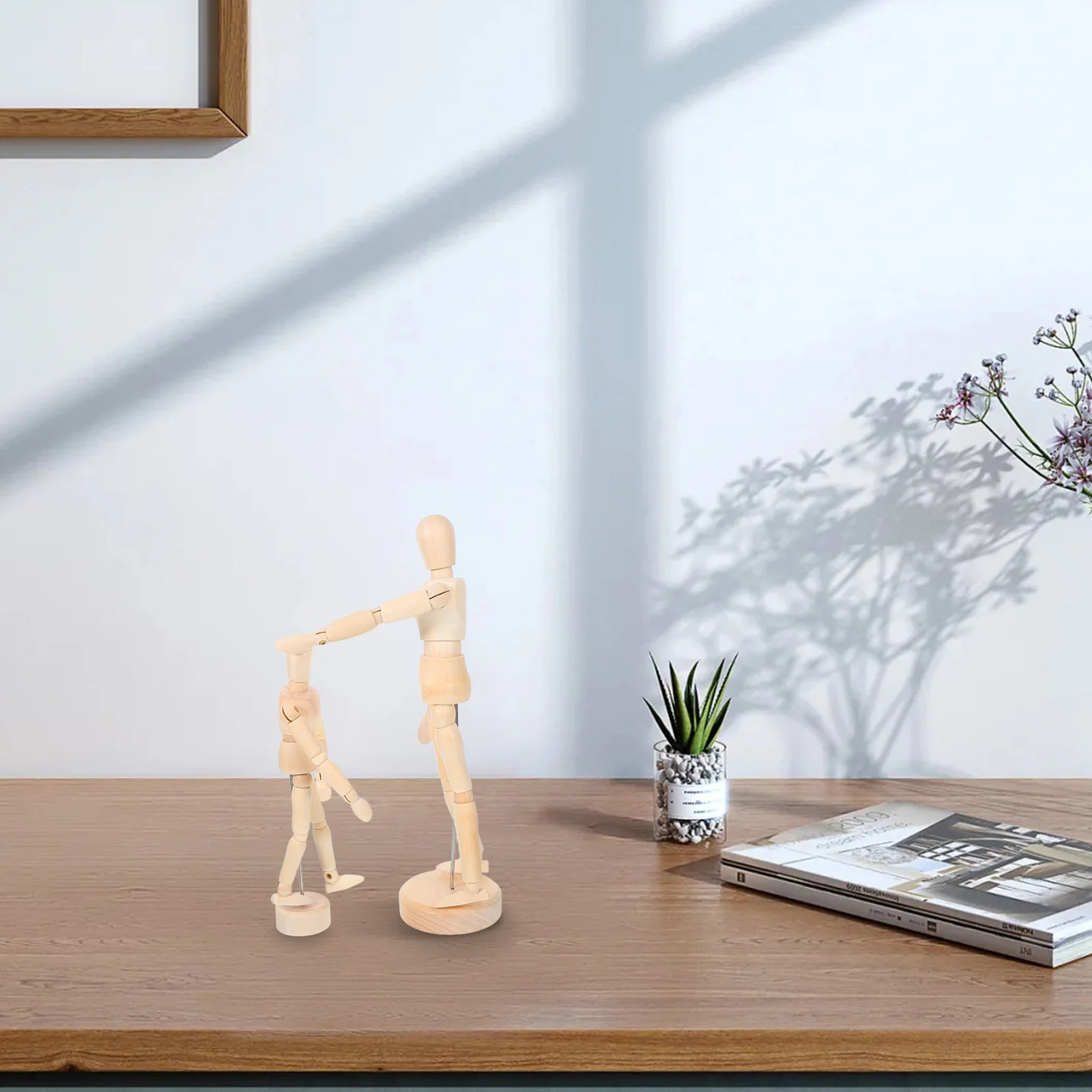 

2Pcs Wooden Artist Mannequin Flexible Articulated Joints Poseable Human Figure for Art Practice Sketching Drawing