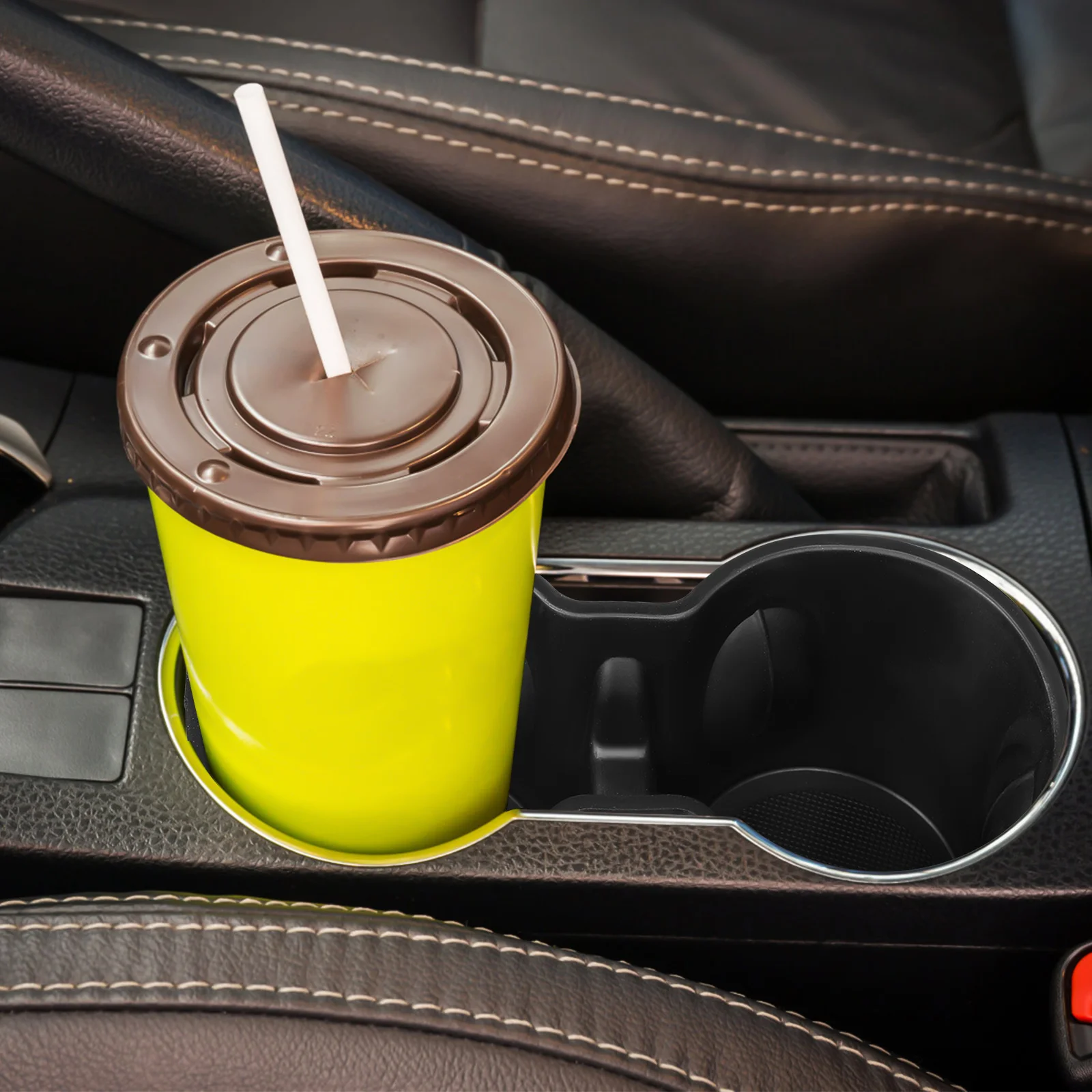 

1 Black Car Door Water Cup Holder Stand Center Console Multi-functional Tpe Insert Replacement Beverage Auto Nonslip