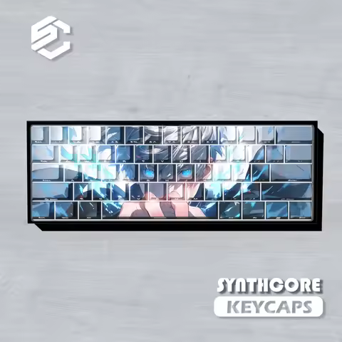 74 Keys Gojo Satoru Theme Keycaps Comics Anime Key Cap PBT Cherry Profile Custom Keycap for 60 65 68 Mechanical Keyboard