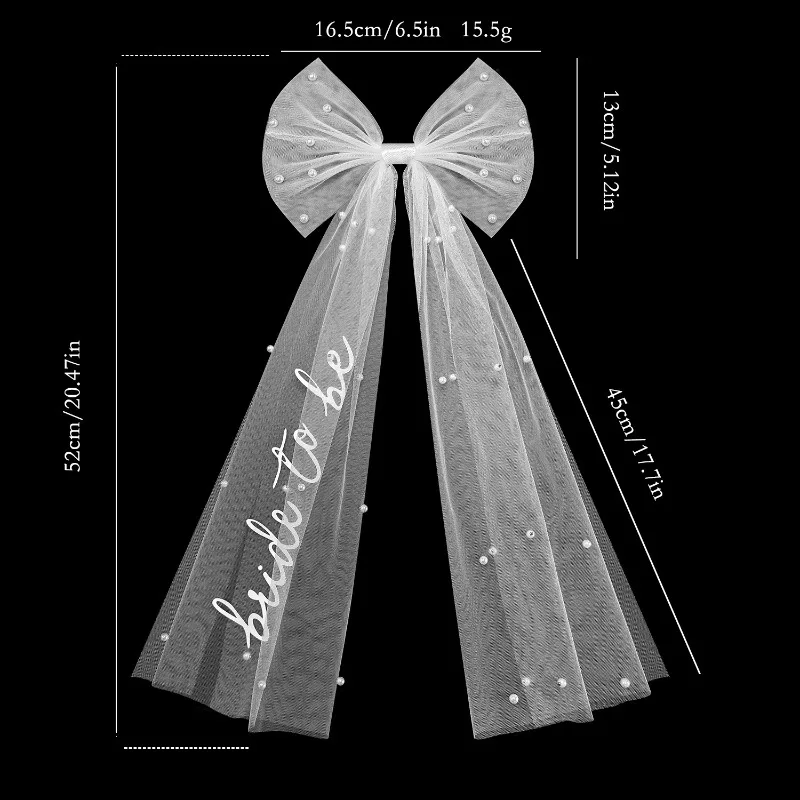 브라이드 투 비 보우 베일 - 처녀 파티, 웨딩 이벤트, 튤 보우 디자인, 로맨틱하고 우아한, 기억에 남는 액세서리