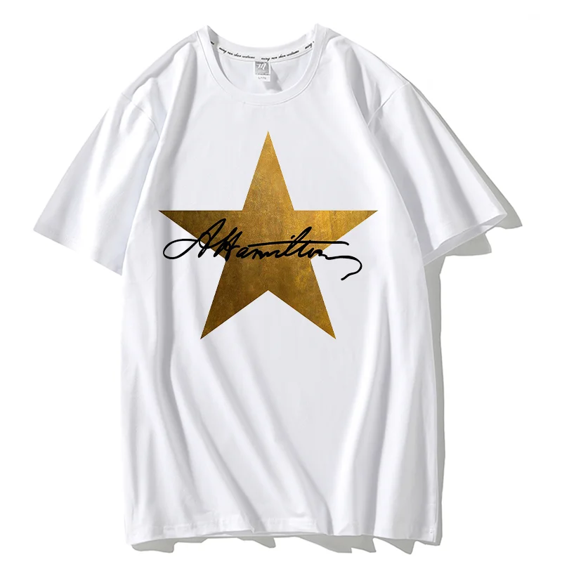 hamilton Summer T-Shirt-Men American Musical Broadway Gold Star modal O-Neck Short high quality men printing T-shirt funny shirt