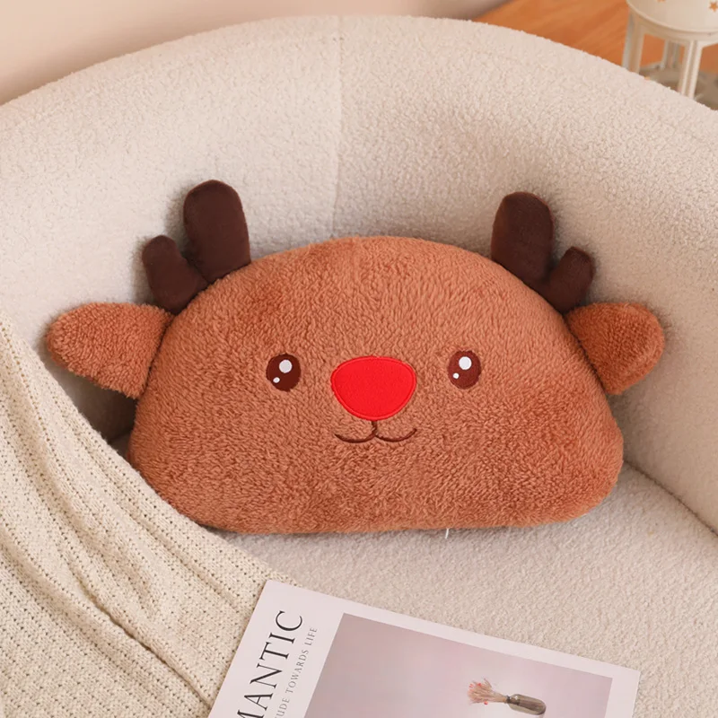 38cm Plush Pillow Lovely Stuffed Soft Santa Claus Elk Cartoon Creative Fluffy Huggable Doll Toys For Children Christmas Gift