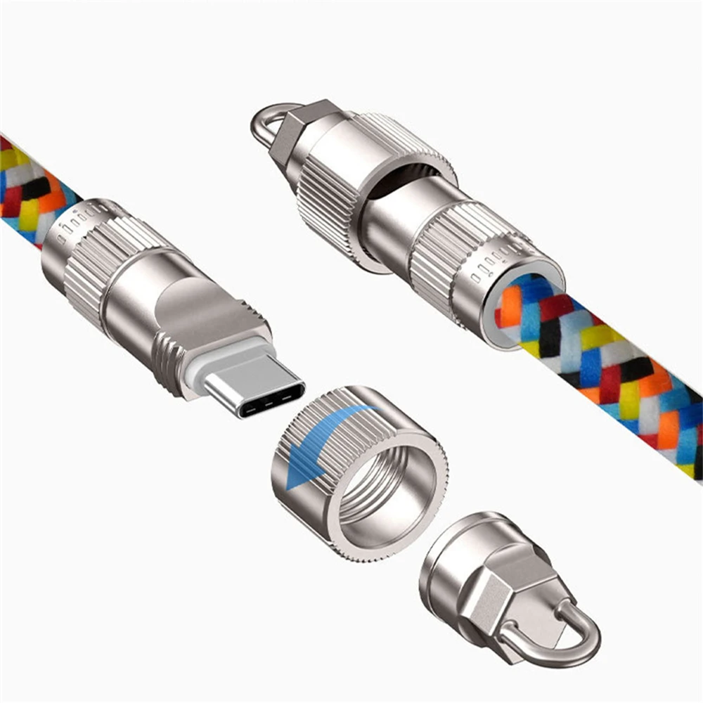 Cable de carga colgante para teléfono móvil, 2 en 1, para iphon 15, PD60W, cable de datos de carga rápida tejido, cuerda antipérdida, nuevo