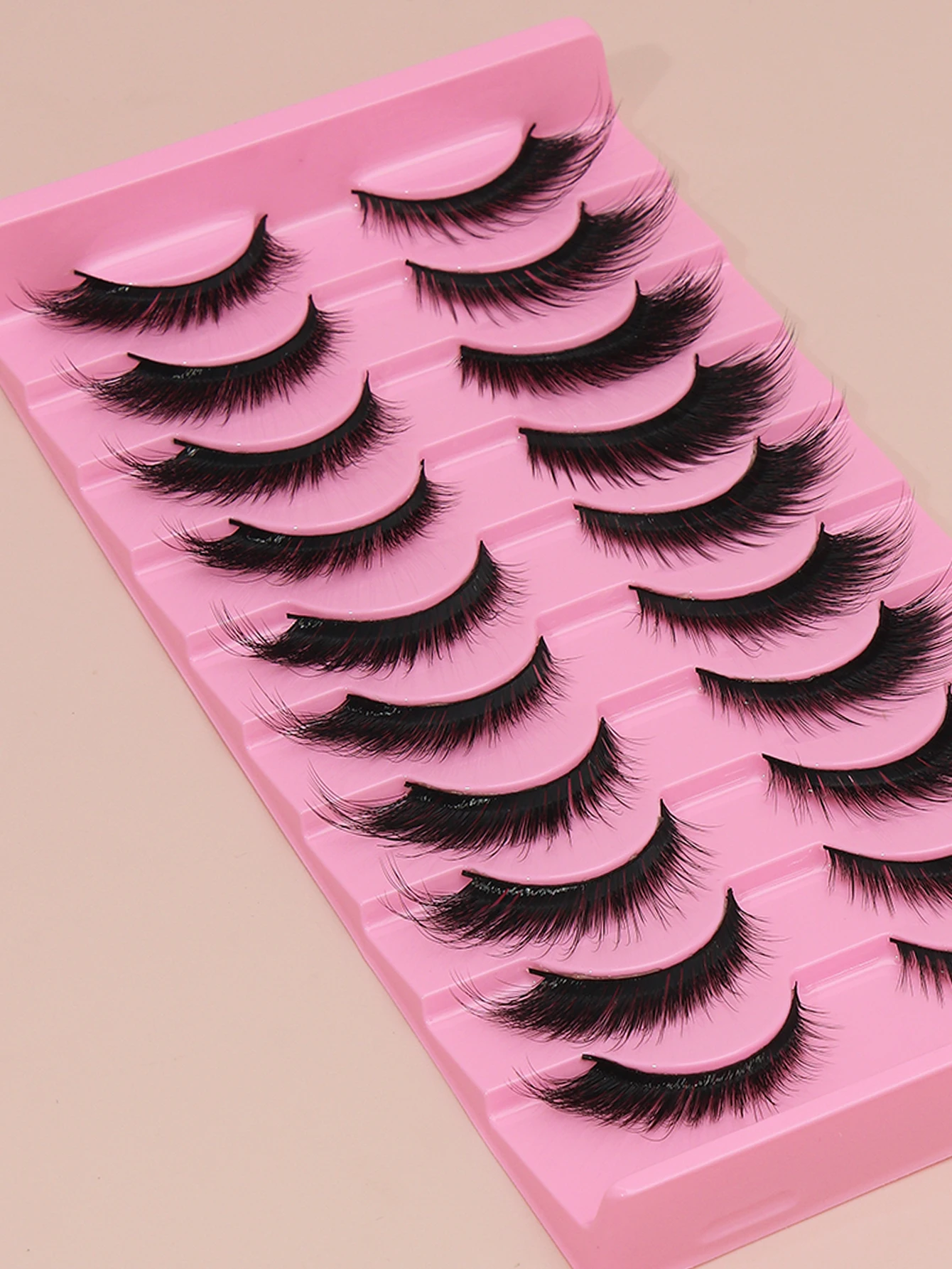 10 أزواج من الرموش الصناعية الطبيعية رقيق ناعم مائل رموش صناعية سوداء رقيقة وطويلة رموش صناعية سميكة #3