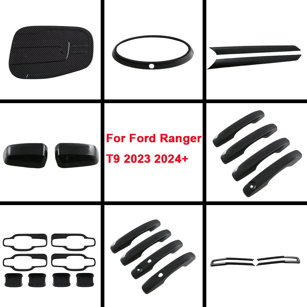 

ABS Side Rearview Mirror Cover Front Grill Grille Frame Fuel Tank Cap Trim Handle Bowl Trunk For Ford Ranger T9 2023 2024+