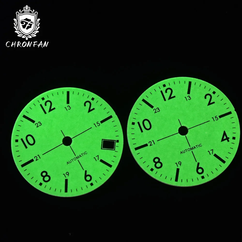 كرونفان كامل C3 سوبر الأخضر لوم الطيار 28.5 مللي متر الطلب الوجه ساعة اكسسوارات SKX لحركة nh35 nh34 nh36 ميوتا 8215 eta2824