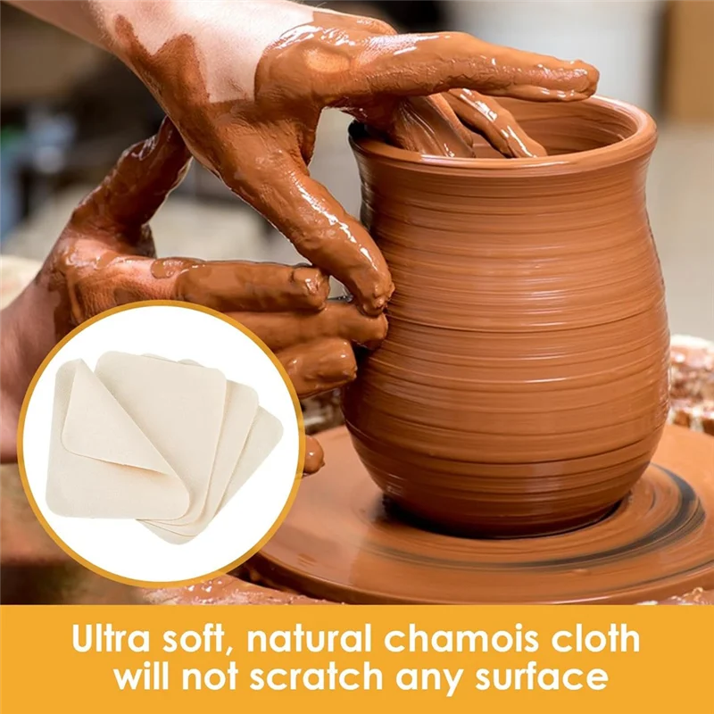 

Pottery Tools 25 Pcs Chamois Pottery Tools For Smoothing Pot Rim Chamois Clay Pottery Kit Pottery Trimming Tools