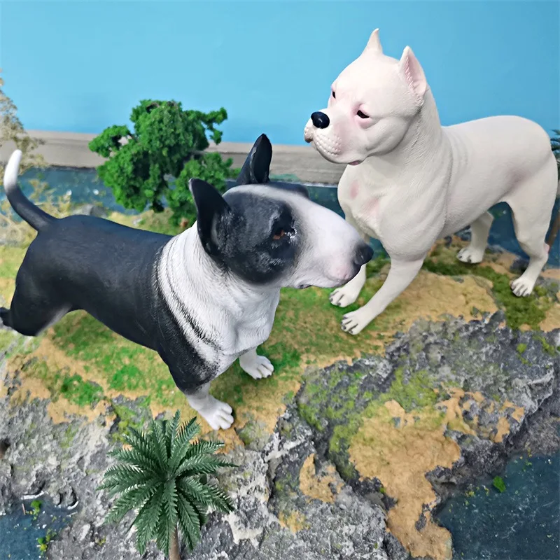 Simulation Animal Model for Children, Dog Animal, Bull Terrier, Dogger, Spaniel, Rottweiler, Static Ornaments, Cognitive Imitati