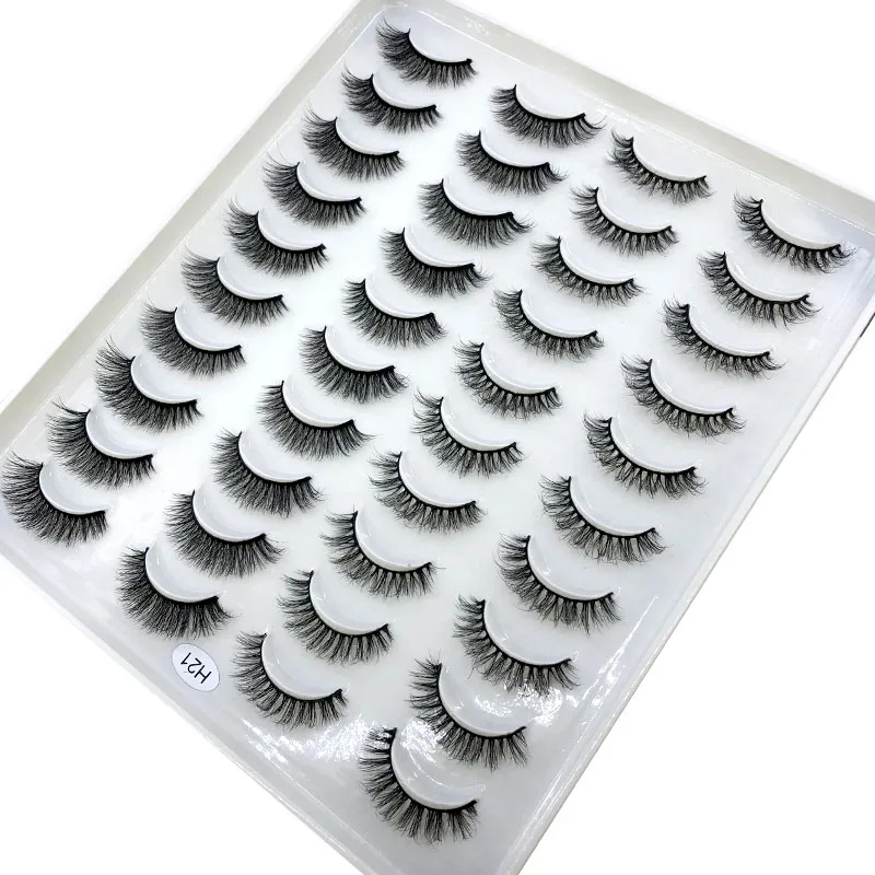 20 Pairs 3D Faux Mink Lashes Natural False Eyelashes Dramatic Fluffy Soft Wispy Volume Cross Reusable Eyelash MaKeup Tools