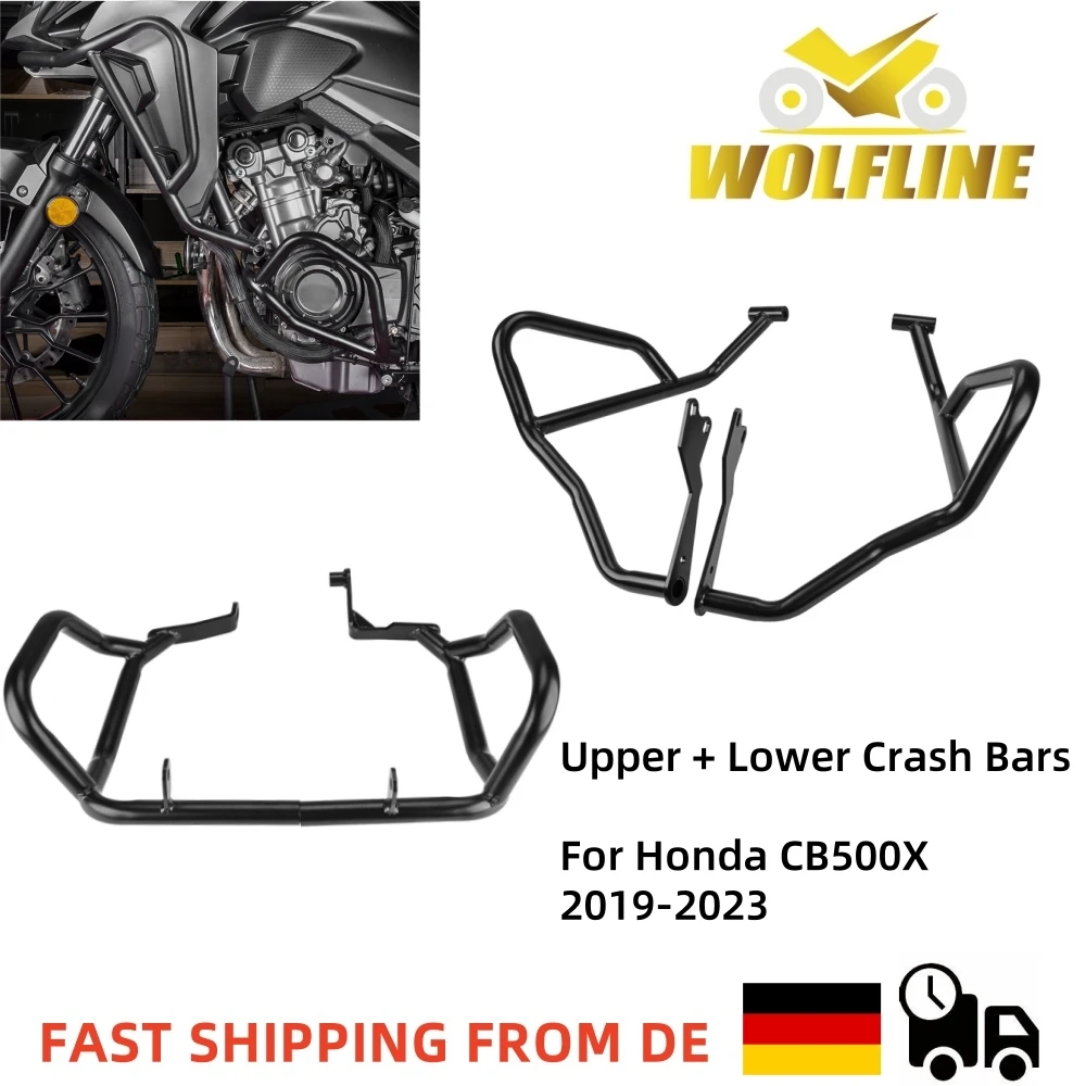 WOLFLINE per CB500X Motore Guard Paraurti Highway Crash Bar per Honda CB500X Telaio Paraurti Barre di Protezione Anticaduta 2019-2024