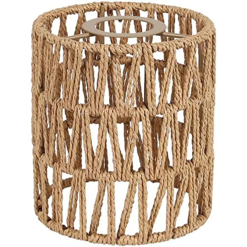

rattan lamp shade small boho shades replacement 5.9'' height shade ceiling fan light covers cylinder woven lampshade for floor l