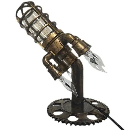 Steam Punk Rocket Lamp Steampunk Rocket Light Bazooka Flame Night Light