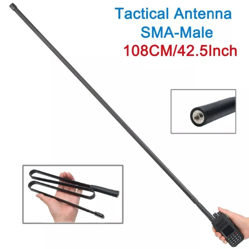 AR-152A 108cm/42.5inch SMA-Male Connector Dual Band 144/430Mhz Foldable Tactical Antenna for Yaesu TYT Wouxun Walkie Talkie