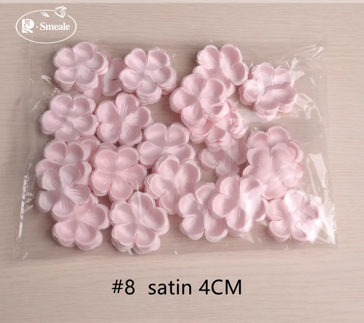 Materiali per abiti da sposa con fiori 3D, filati di jeans pirografici rosa, materiali per copricapo, fai da te, fatti a mano, RS1202, 200 pezzi