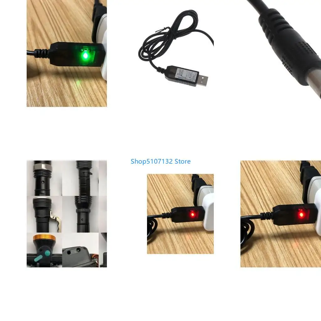 87HD USB to for DC 5.5x2.5mm Power Cable Barrel Cord for Flashlight Led Lights Small Household Appliances