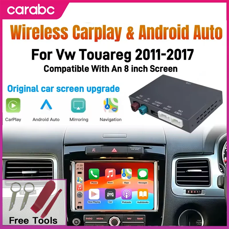 CarPlay Wireless Android Auto für Volkswagen Touareg, 8-Zoll-Display, Spiegel, Autowiedergabe, AirPlay-Begrenzung, RNS850, 2010–2018