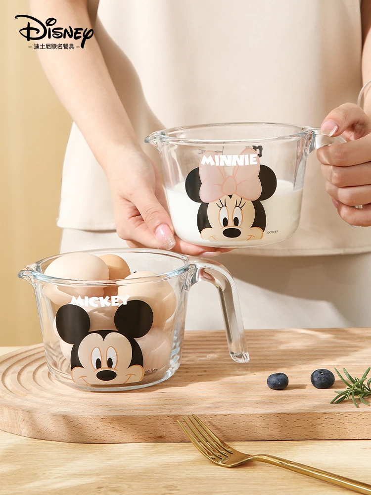 

Disney Mickey Mouse Measuring Cartoon Cup With Scale Resistant Household Milk Cup Food Grade Children Breakfast Boy Baking Tool