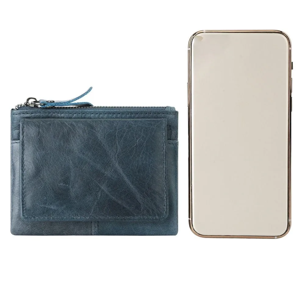 Creative Short RFID Wallet Mini Real Leather Storage Bag Slim Multi Card Seat Card Holder Men