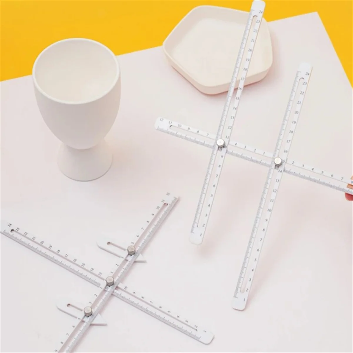 Set di strumenti combinati per regole di misurazione in ceramica Set di strumenti multifunzionali per misurazione di profondità/spessore/calibro Strumenti per ceramica Vogue