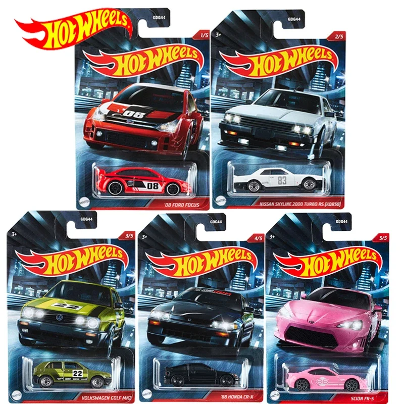 Original Hot Wheels Car Nightburners Boys Toys for Kids 1/64 Diecast Vehicle Ford Focus Nissan Skyline Volkswagen Scion FRS Gift