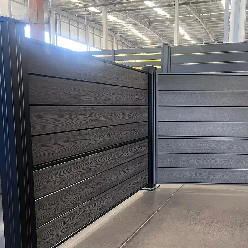 Durable Security Outdoor Privacy Protection Customized Fencing Black WPC Wood Plastic Composite Fencing