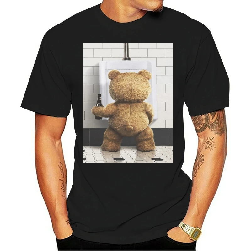 New T-shirt Fire Man Ted Bear Beer Bathroom Gift Idea Printing Casual T Shirt Men'S Short Sleeve Cotton Tees