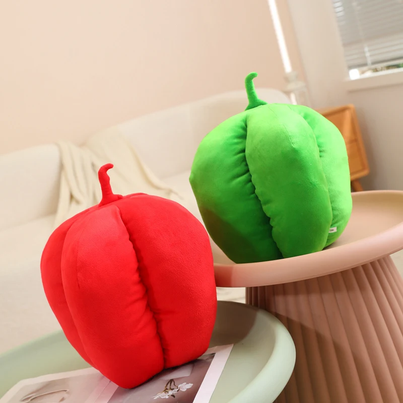 Real Life Green Red Pepper Plush toy Cute Simulation Vegetable Plant Pillow Dolls Stuffed Chili Pillow Children Room Decor Gift