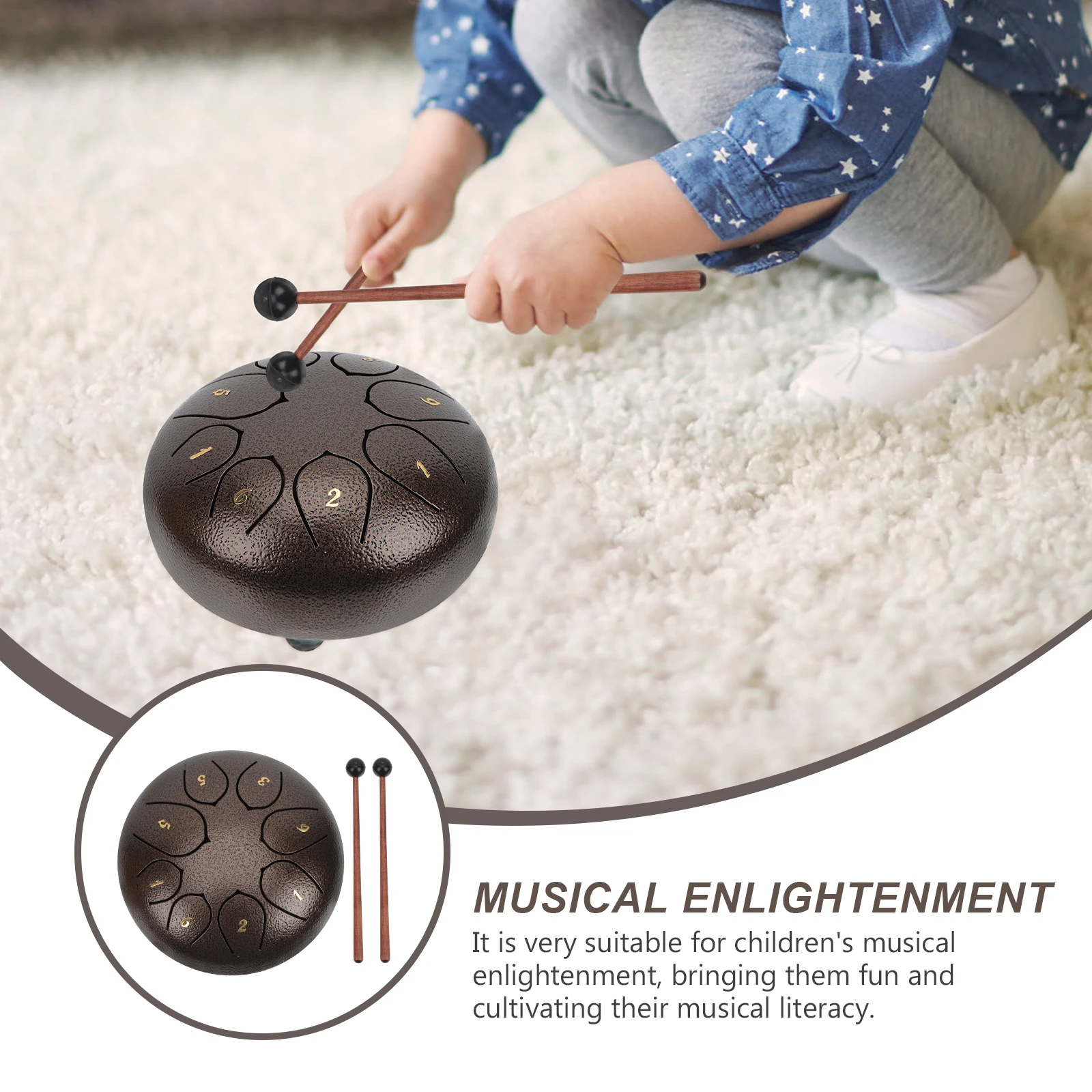 

1Set Ethereal Steel Tongue Drum Creative Percussion Instrument For Adults Pocket Portable Musical Gift Choice