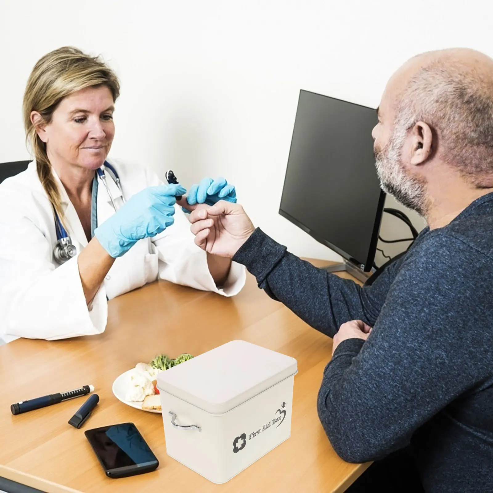 Compact Medicine Organizer Box Multilayer Stainless Steel Storage Waterproof Portable Medication Case for Home and Travel