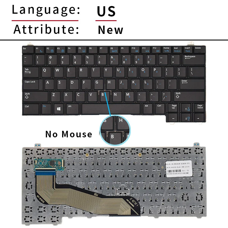 Neue US/Englisch Ersatz Notebook Laptop Tastatur Für Dell DELL Latitude E5440 Y4H14 E5540 15-5000 Keine Punkt Keine hintergrundbeleuchtung