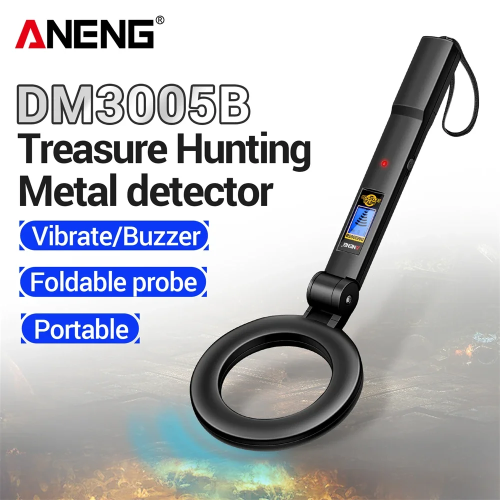 Portable ANENG DM3005B Handheld Metal Scanner Dual Vibration Buzzer Alarm Blue Backlight Construction Security Detect Equipment