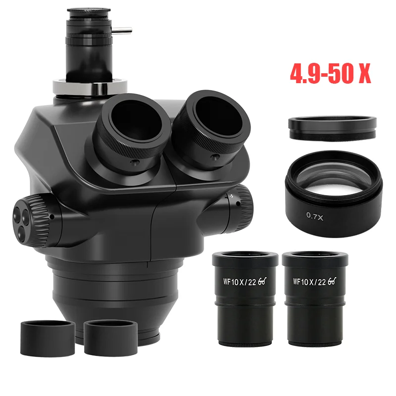Imagem -02 - Microscópio Estereofônico Contínuo Focal Wf10x 22 mm do Zumbido da Cabeça 750 3.5200x de Kailiwei Trinocular para a Solda do Pwb do Telefone