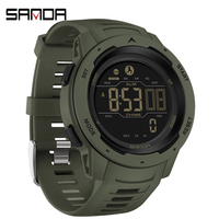 SANDA Watch Calorie Pedometer Alarm Clock Waterproof Multifunctional Mountaineering Military Wind Shockproof Watches for Men