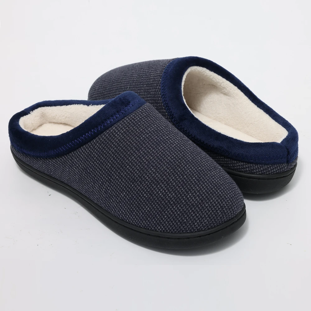 Litfun Winter Warm Cotton Shoes For Men Soft Memory Foam Casual Indoor Flat Slides Short Plush Men Slippers Fluffy Home Slippers