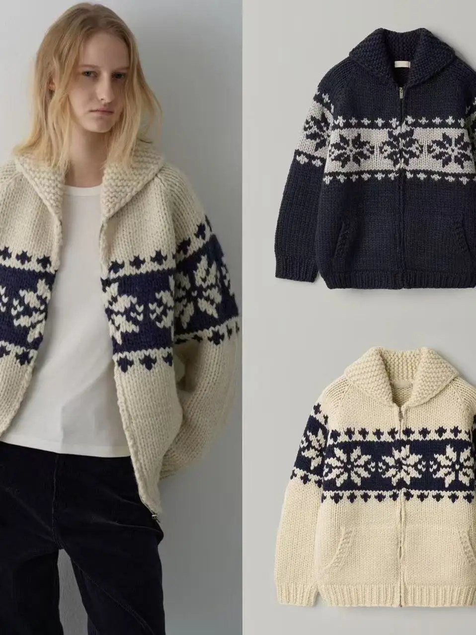 

Повседневный вязаный кардиган на молнии с открытым воротником, удлиненный, теплый, верхняя одежда