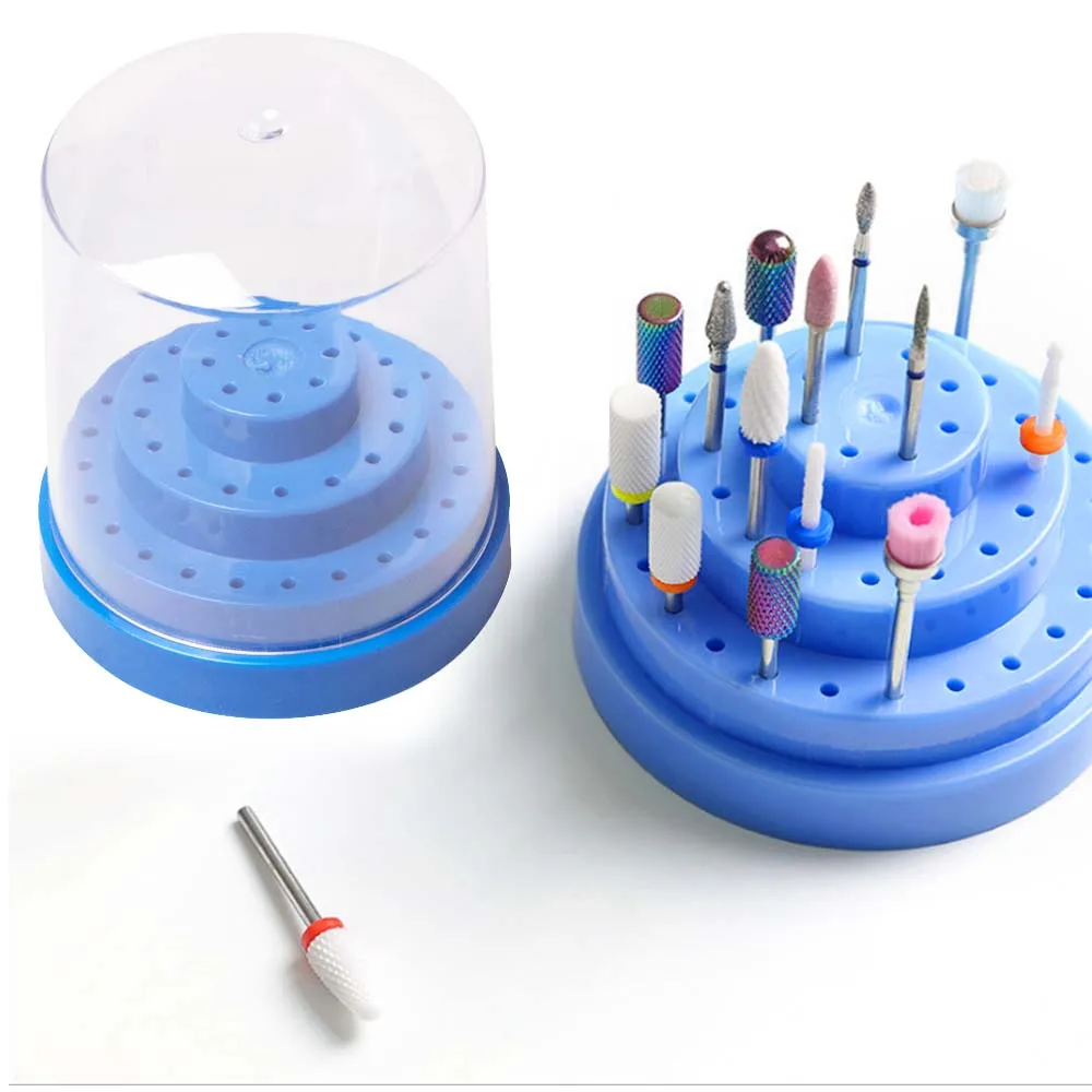 GULPOOE 1 Pc Dental Bur Box 48 Holes Drill Placement Holder Dental Diamond Burs Block Holders Disinfection Box Dentistry Tools