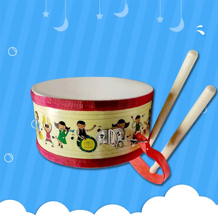 Instrumentos de percusión para niños, tambores de guerra pequeños azules de doble cara y material didáctico para la primera infancia