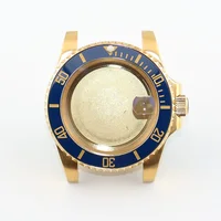 40MM Submariner NH34 NH35 NH36 movimiento reloj dorado GMT SUB caja bisel de cerámica zafiro electrochapado piezas de repuesto