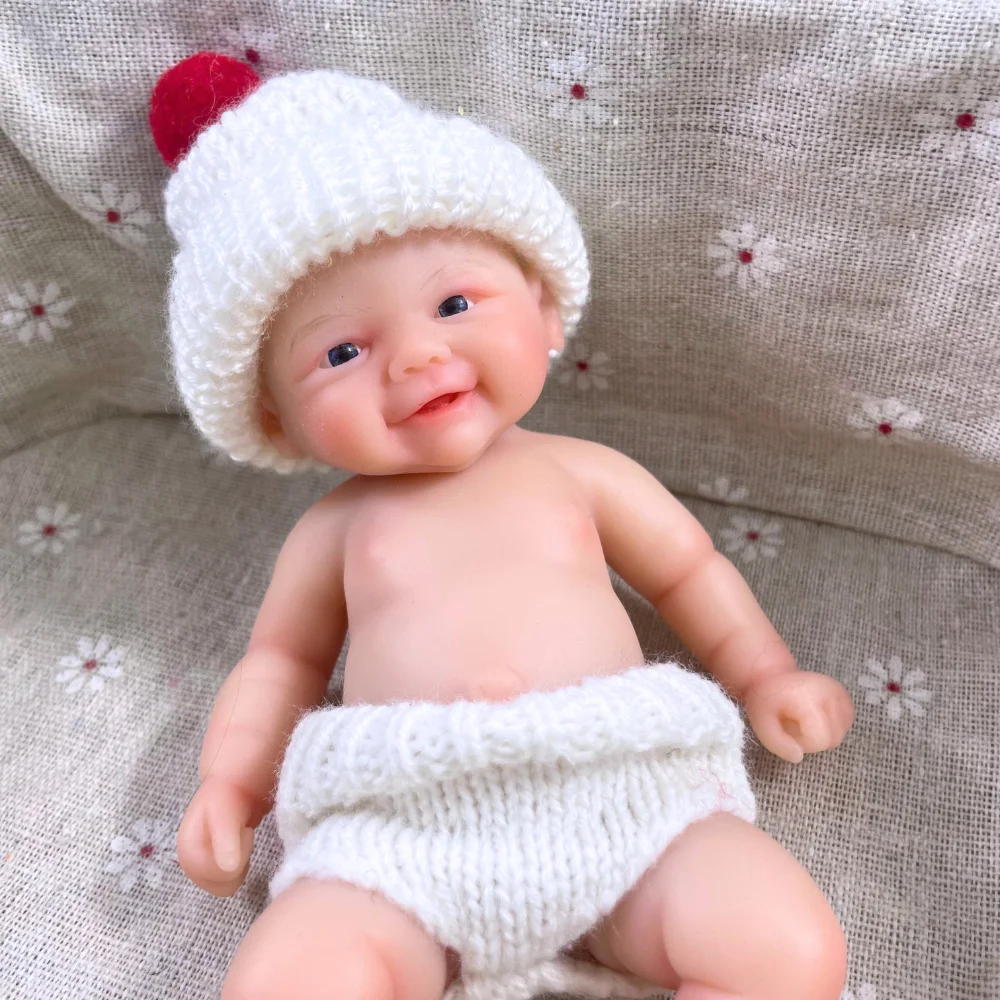 Mini 6 Inch 15CM Silicone Chubby Reborn Baby Doll Vivienne Full Soft Solid Silicone Doll Girl Birthday Christmas Gift
