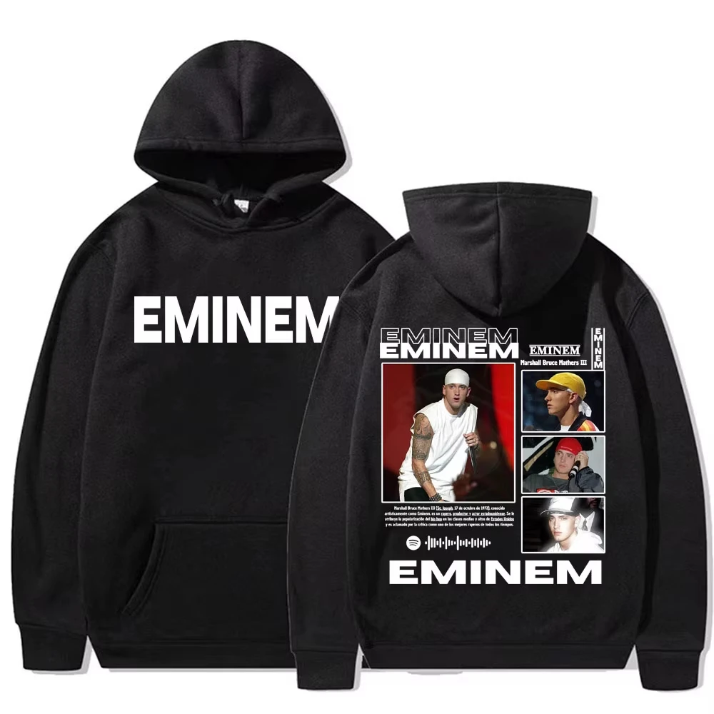 

Rapper Eminem Marshall Bruce Mathers 2025 Tour Hoodies Men Women Casual Fleece Bodywarmer Sweatshirt Fashion Hip Hop Retro Hoody