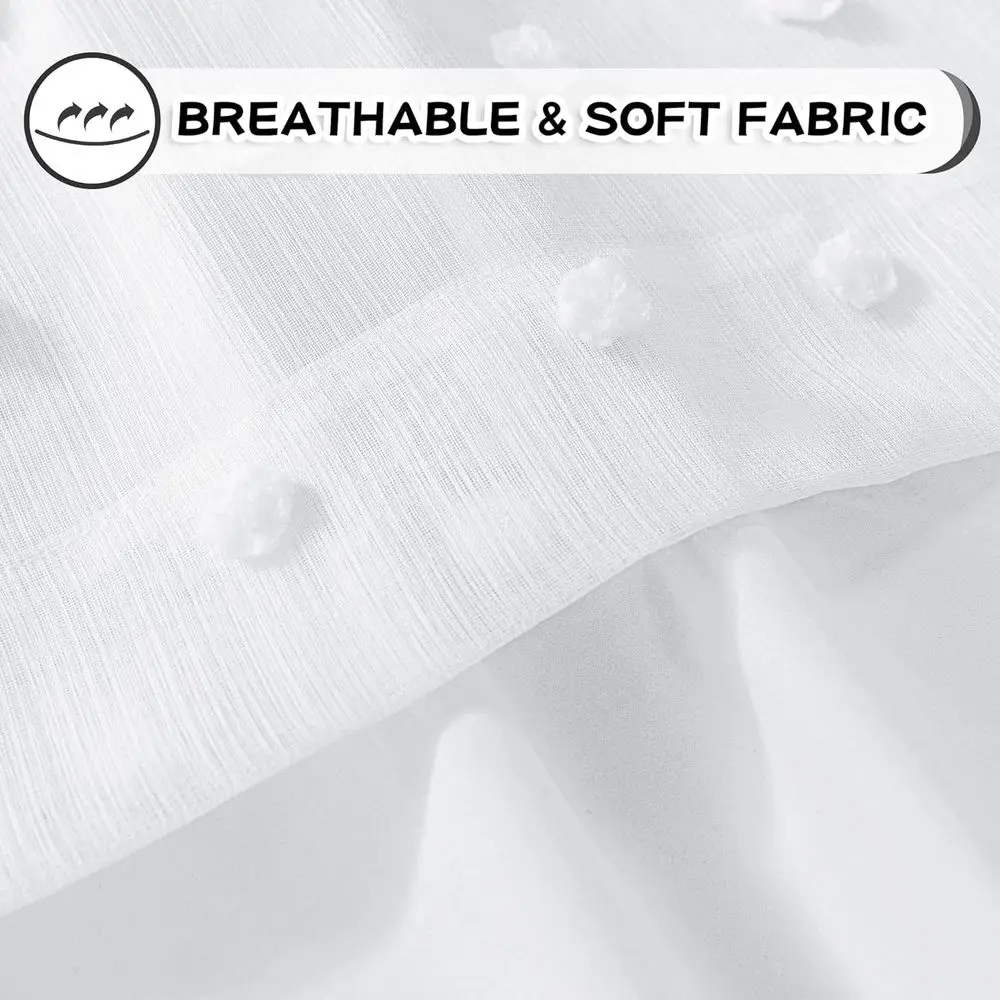 ستائر تعتيم معزولة حراريًا 84 مع بوم بومس، مجموعة من 2 لغرفة المعيشة/الغرفة النوم، 52 واسعة #4