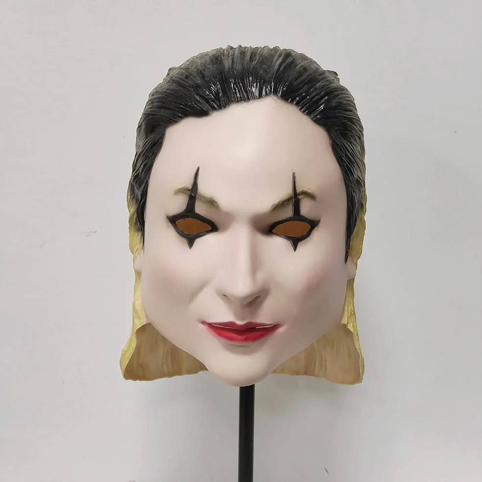 Realistische Latex-Vollkopfmaske im weiblichen Stil mit geformtem Haar-Make-up-Design für Halloween, Maskerade, Cosplay-Party, Verkleidungs-Requisite – Detail 5