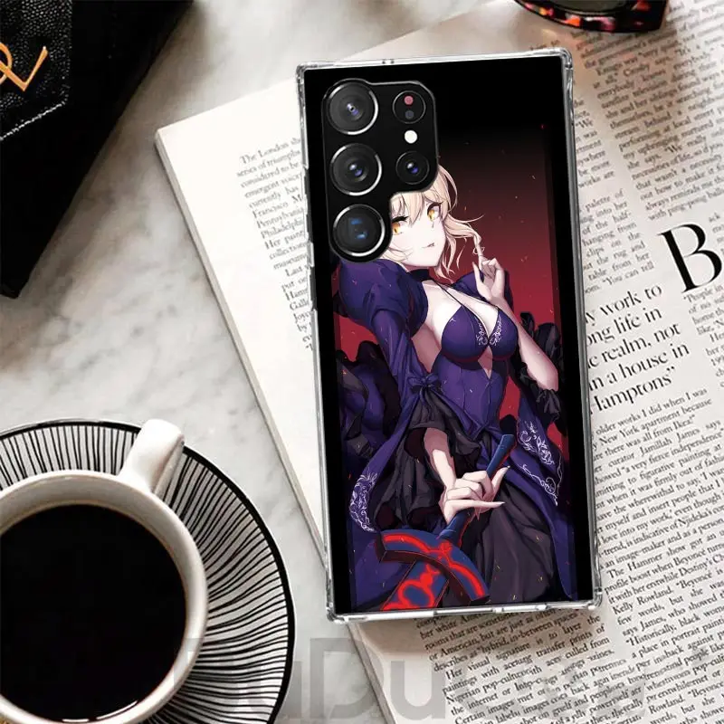 Fate Zero Stay Night Saber Cover For Samsung Galaxy S23 S22 S24 Ultra S21 Plus S20 FE Phone Case S10 + S10E S9 S8 Print Coque