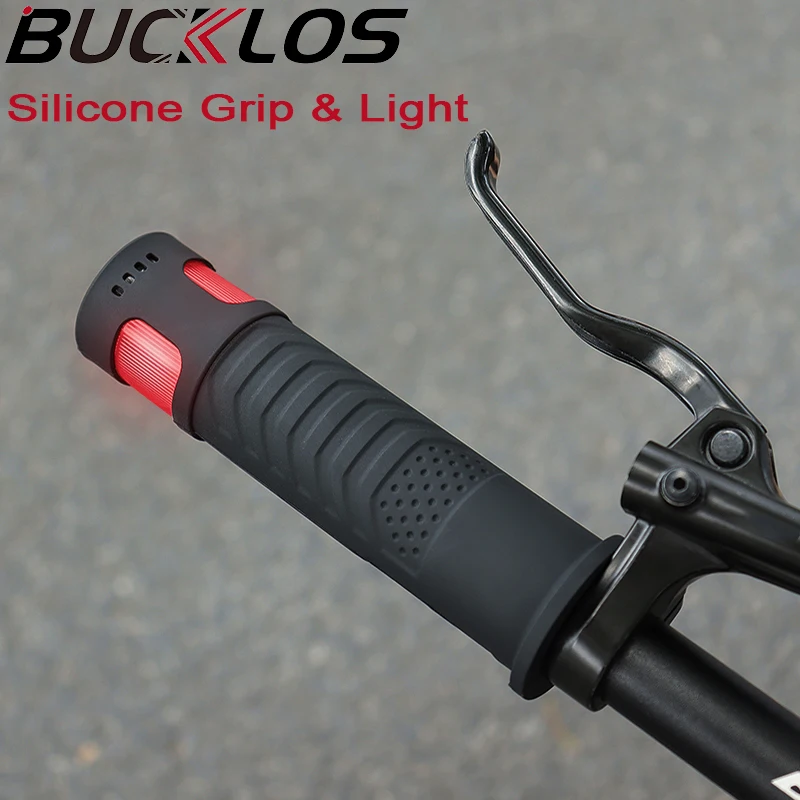 AliExpress BUCKLOS Silicone Bicycle Grips With Light Soft Bike Handlebar Grip Shock Absorption Mtb Cuffs Non-slip Bicycle Handle MTB Grips