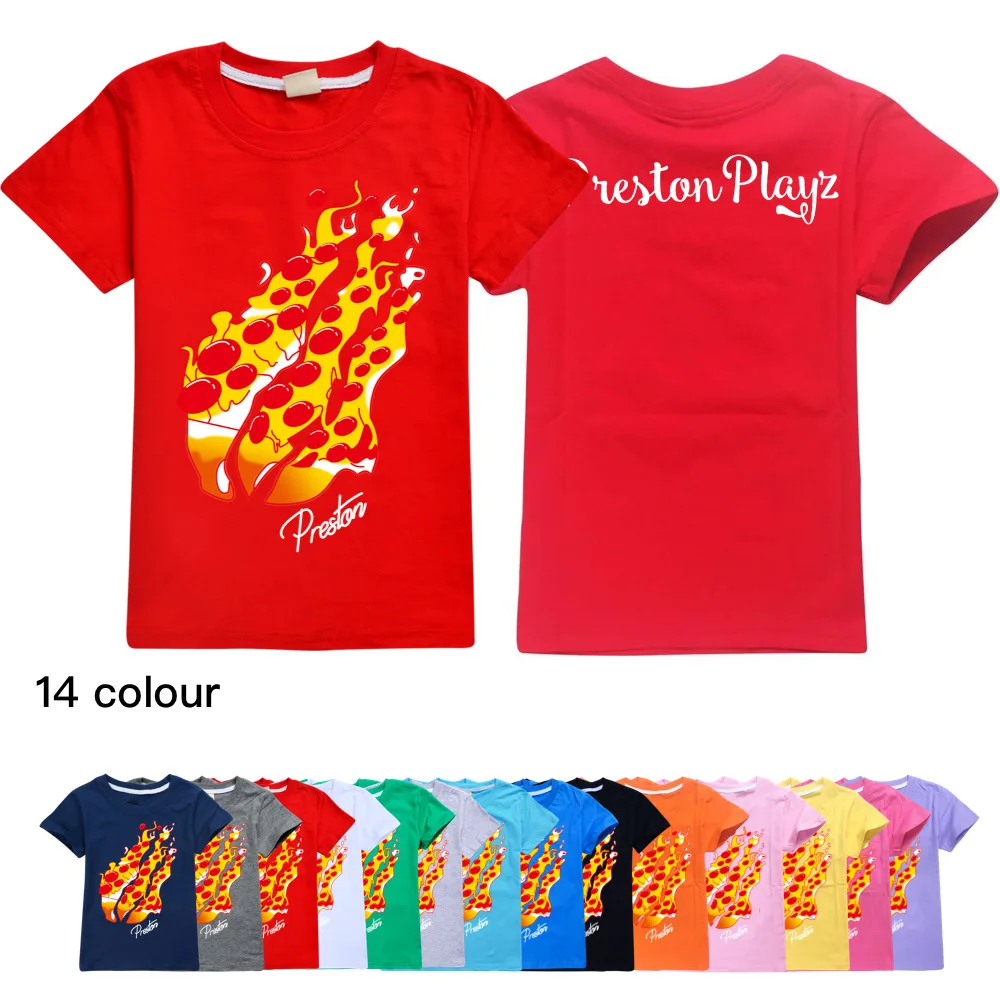 

New Kids Clothes Boys And Girls Cotton T-shirts Children Prestonplayz Fashion Clothing Summer Tops Casual Tees unisexzf365