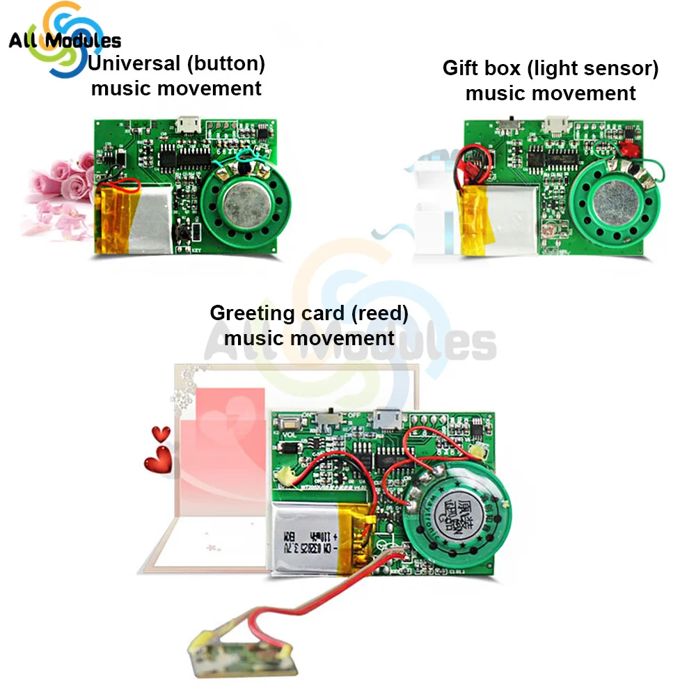 MP3 Recordable PCB Sound Module USB Recording MP3 Music Module Greeting Card DIY MP3 Recordable USB Downloadable Sound Module