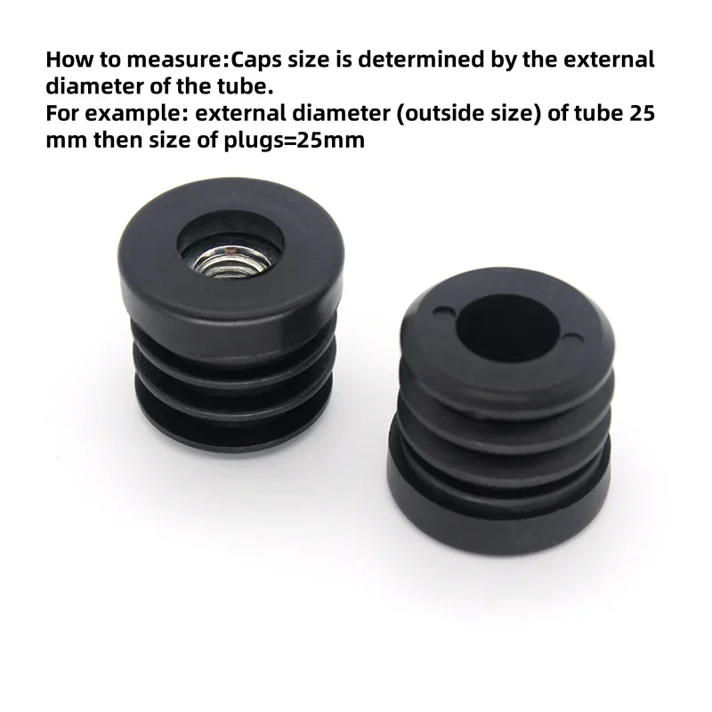 10/20/30Pcs Round Plastic Pipe Plugs 16 19 20 25 30~50mm Black Round Blanking End Caps Pipe Tube Plastic  Furniture Foot Tubing