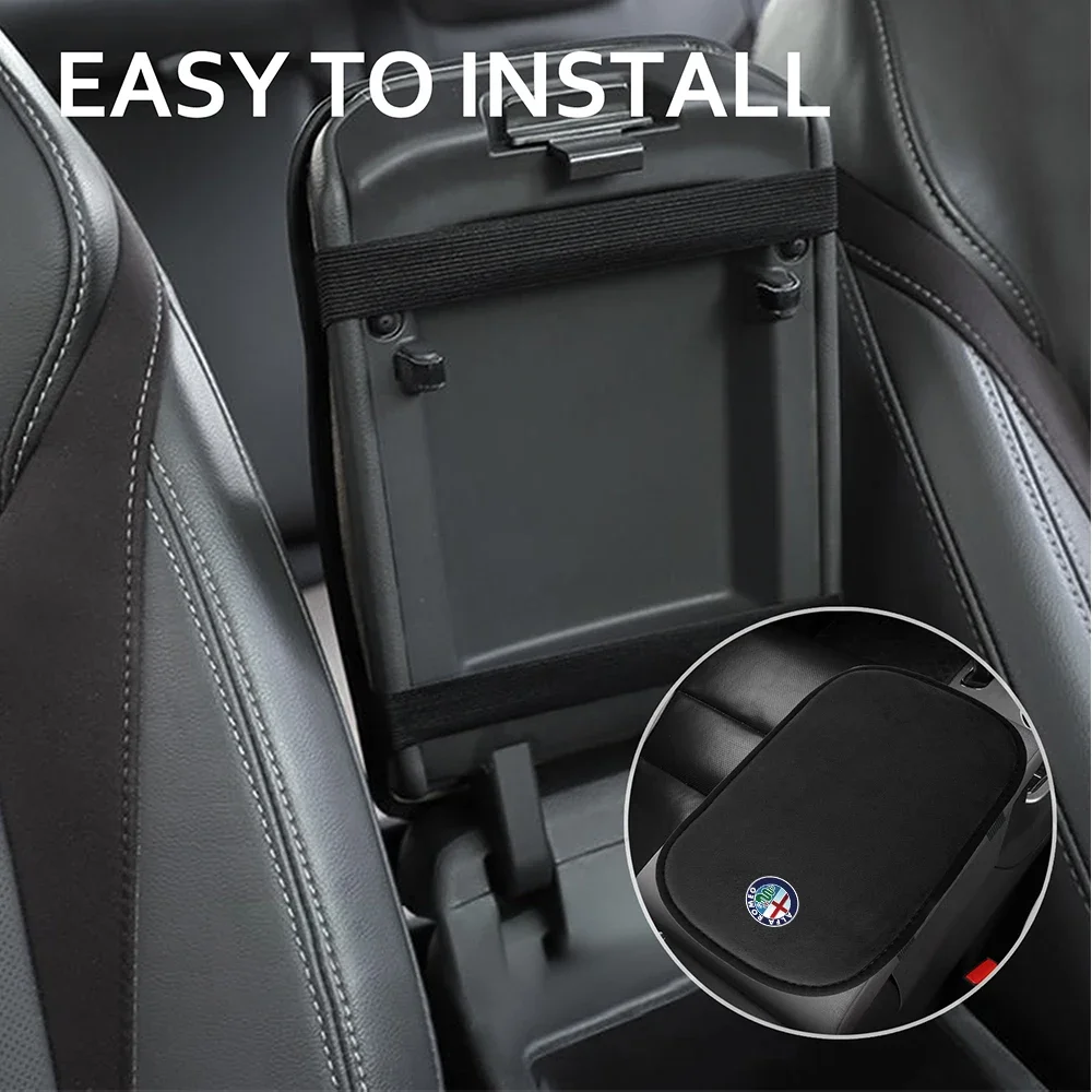 Hub Caps 1pc Car Armrest Storage Box Pad Protect Trim Cover Pad For Alfa Romeo 147 156 Mito Brera Giulia F1 Giulietta GT 159 Acc view 6