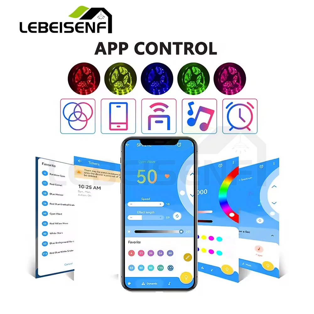Mini Micro SP621E Smart Bluetooth RGB LED Music Controller - APP Controlled Entertainment Lighting for Home