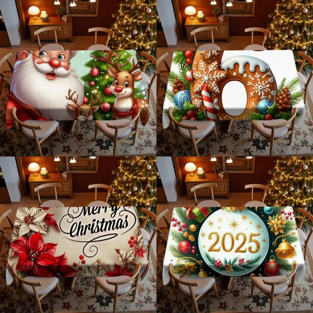 Christmas-themed Tablecloth Restaurant Kitchen Tablecloth Living Room Home Decoration Rectangular Party Decoration